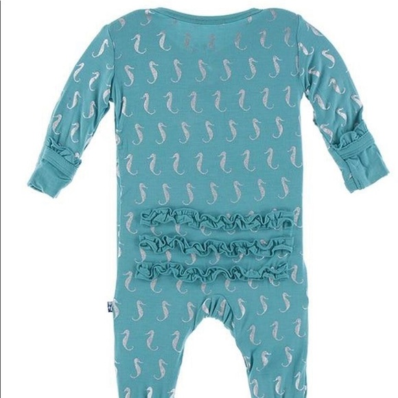 KICKEE PANTS Neptune Seahorse 9-12 M - Teal NWT - Picture 2 of 4